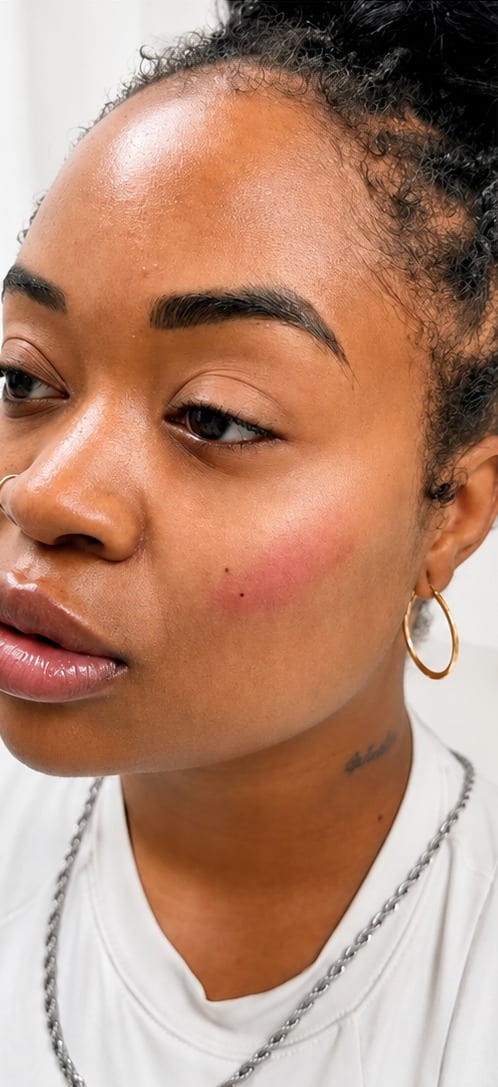 Cheek area before and after filler