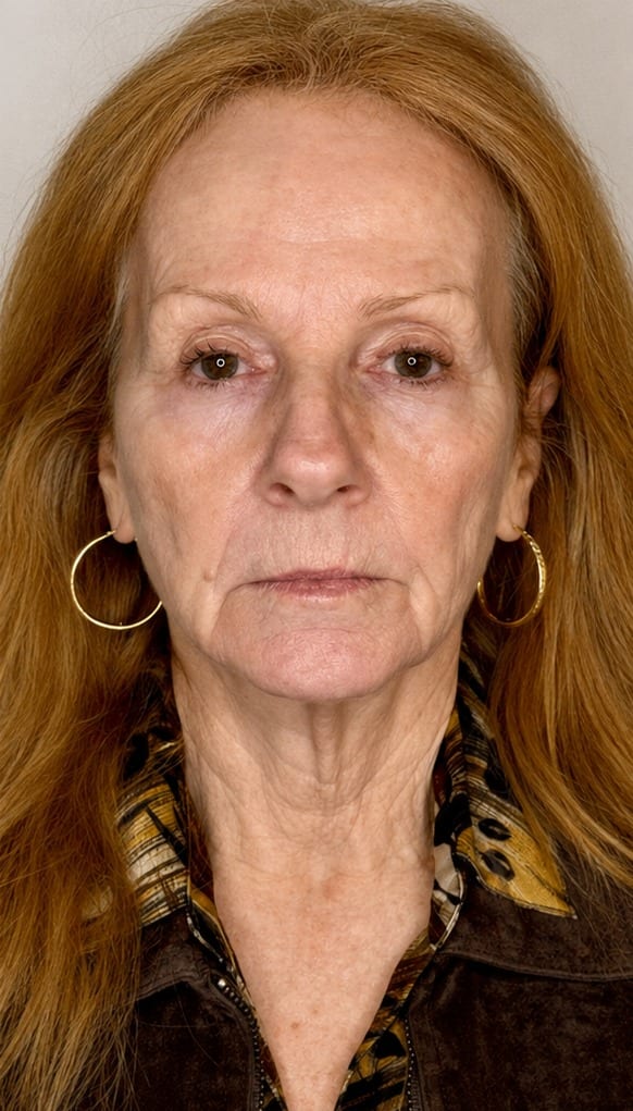 Full face before and after facial balancing treatments