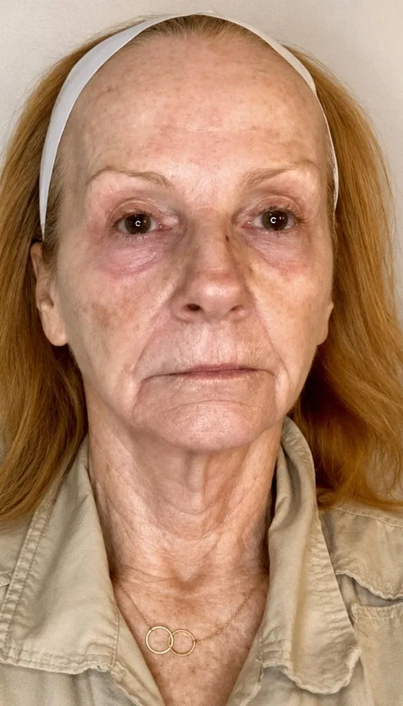 Full face before facial balancing treatments