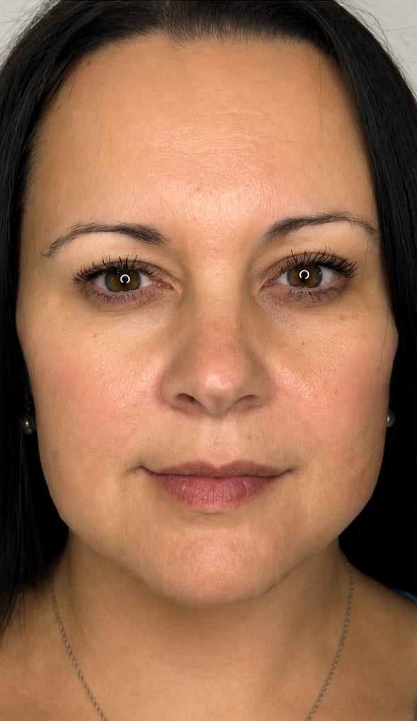 Full face before and after neuromodulator treatment